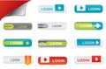 Vector login buttons, website elements Royalty Free Stock Photo