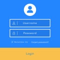Vector login form page template flat style for app development