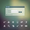 Vector login form ui element width useful web icons