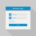 Vector login interface - username and password, fl Royalty Free Stock Photo