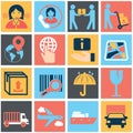 Vector logistic, delivery and shipping icon set Royalty Free Stock Photo