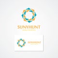 Vector logo with abstract sun Royalty Free Stock Photo