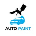 Vector logo of auto repair, airbrushing service Royalty Free Stock Photo