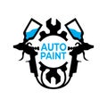 Vector logo of auto repair, airbrushing service Royalty Free Stock Photo