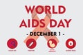 vector logo background aids poster red ribbon international world aids day illustration