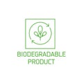 Vector logo, badge and icon for natural and organic products. Biodegradable product sign design. Symbol of healthy