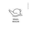 Vector logo, badge or icon for natural and organic products. Eco safe sign design. Snail mucin sign.