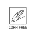 Vector logo, badge and icon for natural and organic products free from allergens ingredient. Corn free.