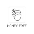 Vector logo, badge and icon for natural and organic products free from allergens ingredient. Honey free.