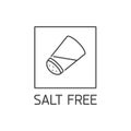 Vector logo, badge and icon for natural and organic products free from allergens ingredient. Salt free.