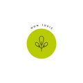 Vector logo, badge and icon for natural and organic products. Non toxic sign design. Symbol of healthy product