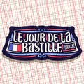 Vector logo for Bastille Day in France