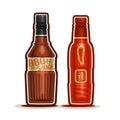 Vector logo BBQ and Chilli Sauce Bottles Royalty Free Stock Photo