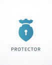 Lock and Castle Logo Royalty Free Stock Photo