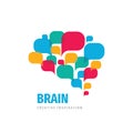 Vector logo brain creative inspiration design. Intellect mind logo sign