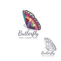 Vector logo with butterfly. Your slogan here.