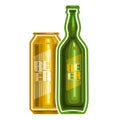 Vector logo for can and bottle beer Royalty Free Stock Photo