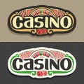 Vector logo for Casino club on geometric background Royalty Free Stock Photo