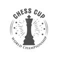 Vector logo chess king, Queen. Sport championship. Badge isolated on white background