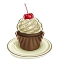 Vector logo for Chocolate Cupcake Royalty Free Stock Photo