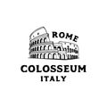 Vector logo of the city of Rome, Italy. Colosseum logo design vector illustration