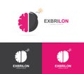 Vector logo combination of a brain and bomb. Brainstorm and science logo. Mind and bomb symbol or icon. Unique Royalty Free Stock Photo