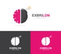 Vector logo combination of a brain and bomb. Brainstorm and science logo. Mind and bomb symbol or icon. Unique