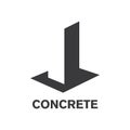 Vector logo of concrete and concrete blocks Royalty Free Stock Photo