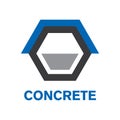 Vector logo of concrete and concrete blocks Royalty Free Stock Photo