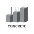 Vector logo of concrete and concrete blocks Royalty Free Stock Photo