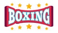 Vector logo with crown and stars for boxing Royalty Free Stock Photo