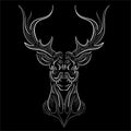 The Vector logo deer for T-shirt print design or outwear. Hunting style deer background. This drawing would be nice to make on