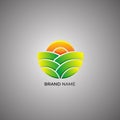Agriculture logo design abstract against a white gradation background Royalty Free Stock Photo