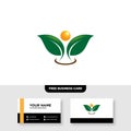 Vector logo design for agriculture, agronomy, rural country farming field, natural harvest