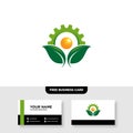 Vector logo design for agriculture, agronomy, rural country farming field, natural harvest