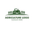 Vector logo design for agriculture, agronomy, wheat farm, rural country farming field, natural harvest Royalty Free Stock Photo