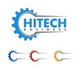 Vector logo design for automotive business, technical industry, car maintenance, smart idea engine,