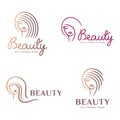 Vector logo design for beauty salon, hair salon, cosmetic. Design element. Royalty Free Stock Photo