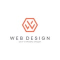 Vector logo design for business. Letter W. Vector template