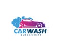 Vector logo design of car wash service, car wash maintenance