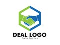 Vector logo design of deal handshake sign meaning of friendship, partnership cooperation