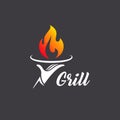 Vector logo design grill restaurant. Grilling. Barbecue