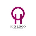 Vector  Logo Design, H and O letter, magenta color. Editable file in eps.10 Royalty Free Stock Photo