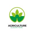 vector logo design illustration of agriculture business, tractor farm Royalty Free Stock Photo