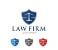 Vector logo design illustration for law firm business, attorney, advocate, court justice