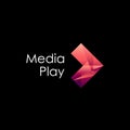 Vector logo design. Media play