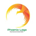 Vector logo design PHOENIX ORANGE ON THE AIR. Creative and elegant for your logo.