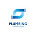 Vector logo design for plumbing company. Royalty Free Stock Photo