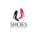 Vector logo design for shoes shop. Women shoes sign