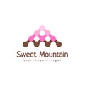 Vector logo design for sweets, candy shop, boutique, store. Sweet mountain. Vector template Royalty Free Stock Photo